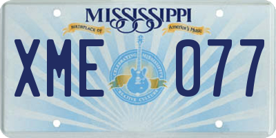 MS license plate XME077