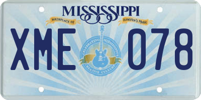 MS license plate XME078