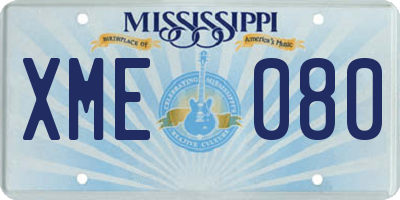 MS license plate XME080