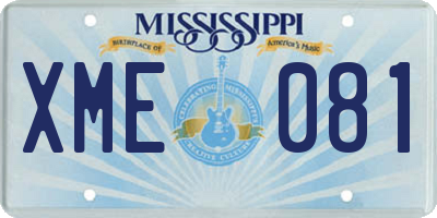 MS license plate XME081