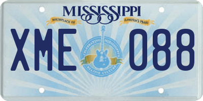 MS license plate XME088