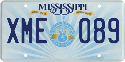 MS license plate XME089
