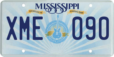 MS license plate XME090
