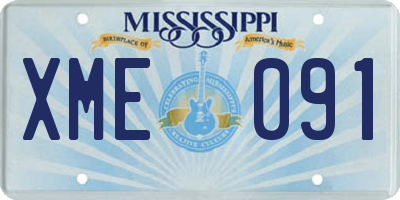 MS license plate XME091