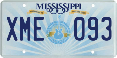 MS license plate XME093