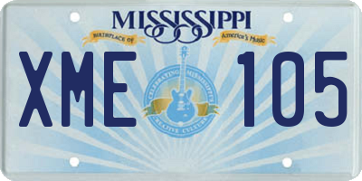 MS license plate XME105