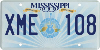 MS license plate XME108