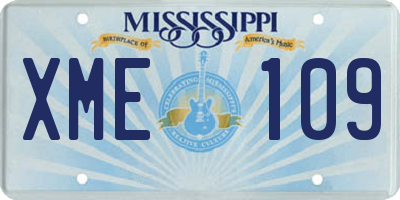 MS license plate XME109