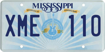 MS license plate XME110