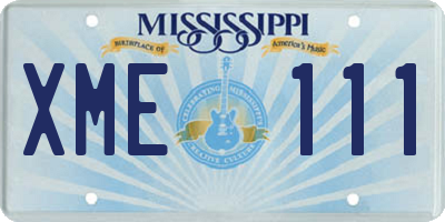 MS license plate XME111