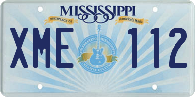 MS license plate XME112