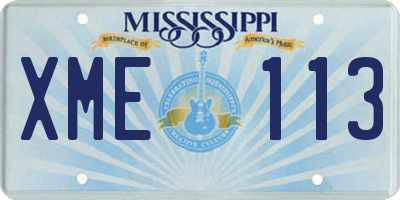 MS license plate XME113