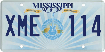 MS license plate XME114