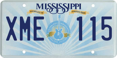 MS license plate XME115
