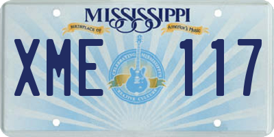 MS license plate XME117