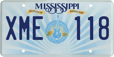 MS license plate XME118