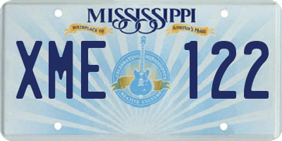 MS license plate XME122