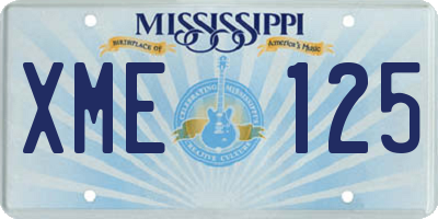 MS license plate XME125