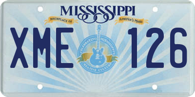 MS license plate XME126