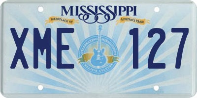 MS license plate XME127