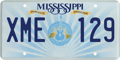 MS license plate XME129