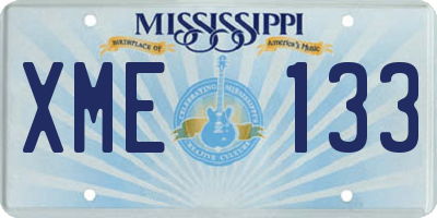 MS license plate XME133