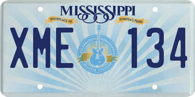 MS license plate XME134