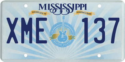 MS license plate XME137