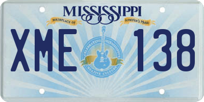 MS license plate XME138