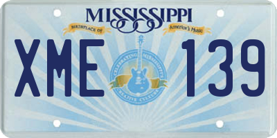 MS license plate XME139