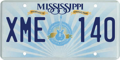 MS license plate XME140