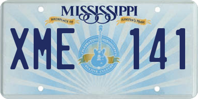 MS license plate XME141