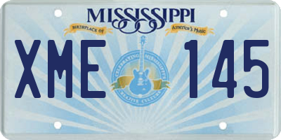 MS license plate XME145