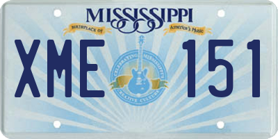 MS license plate XME151