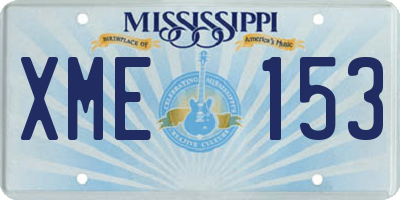 MS license plate XME153