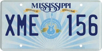 MS license plate XME156