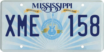 MS license plate XME158