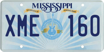 MS license plate XME160