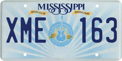 MS license plate XME163