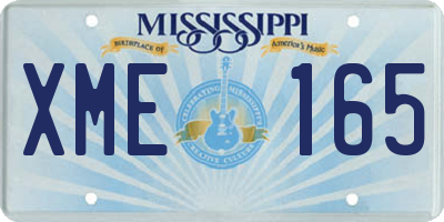 MS license plate XME165
