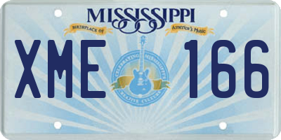 MS license plate XME166