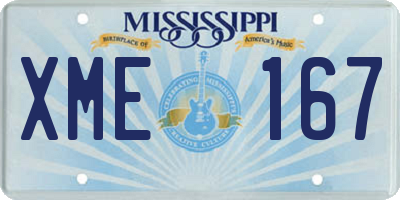 MS license plate XME167