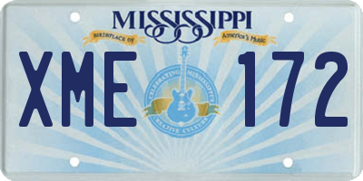 MS license plate XME172