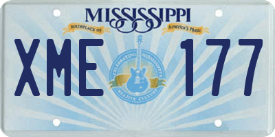 MS license plate XME177
