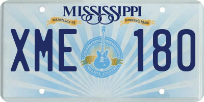 MS license plate XME180