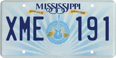 MS license plate XME191