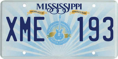 MS license plate XME193