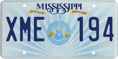 MS license plate XME194