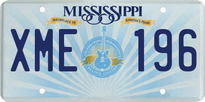 MS license plate XME196