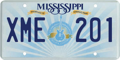 MS license plate XME201
